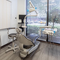 Empty chair in dental treatment area